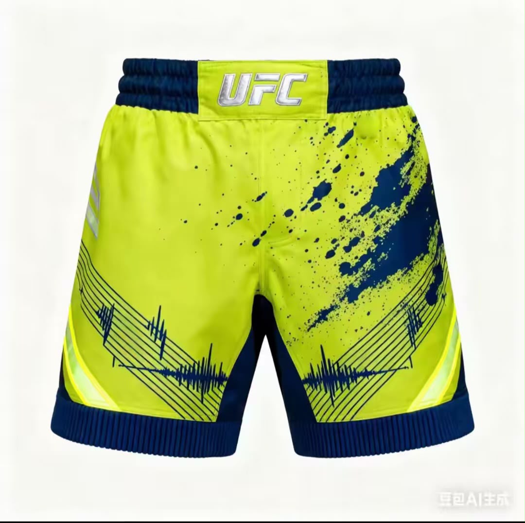 מכנסי UFC צהוב-כחול